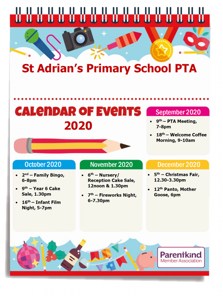 PTA2020 dates Sept-Dec